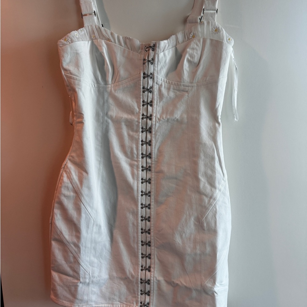 For Love & Lemons White denim dress